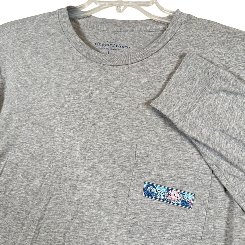 Vineyard Vines Mens Large Long Sleeve T Shirt Gray Martha's Vineyard